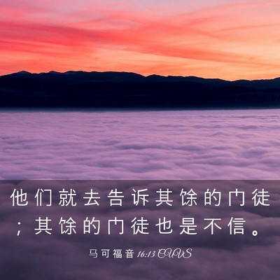 Picture 03 - 马 可 福 音 16:13 CUVS - 他 们 就 去 告 诉 其 馀 的 门 徒 ； - Bible Verse Picture