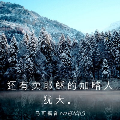 Picture 03 - 马 可 福 音 3:19 CUVS - 还 有 卖 耶 稣 的 加 略 人 犹 大 - Bible Verse Picture