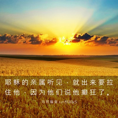 Picture 03 - 马 可 福 音 3:21 CUVS - 耶 稣 的 亲 属 听 见 ， 就 出 来 要 - Bible Verse Picture
