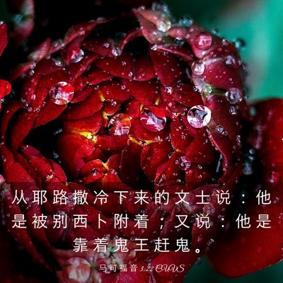 Picture 03 - 马 可 福 音 3:22 CUVS - 从 耶 路 撒 冷 下 来 的 文 士 说 ： - Bible Verse Picture