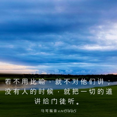 Picture 03 - 马 可 福 音 4:34 CUVS - 若 不 用 比 喻 ， 就 不 对 他 们 讲 - Bible Verse Picture