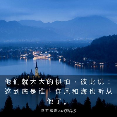 Picture 03 - 马 可 福 音 4:41 CUVS - 他 们 就 大 大 的 惧 怕 ， 彼 此 说 - Bible Verse Picture
