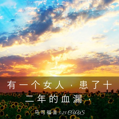 Picture 03 - 马 可 福 音 5:25 CUVS - 有 一 个 女 人 ， 患 了 十 二 年 的 - Bible Verse Picture