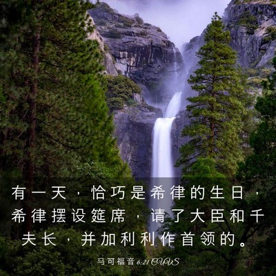 Picture 03 - 马 可 福 音 6:21 CUVS - 有 一 天 ， 恰 巧 是 希 律 的 生 日 - Bible Verse Picture