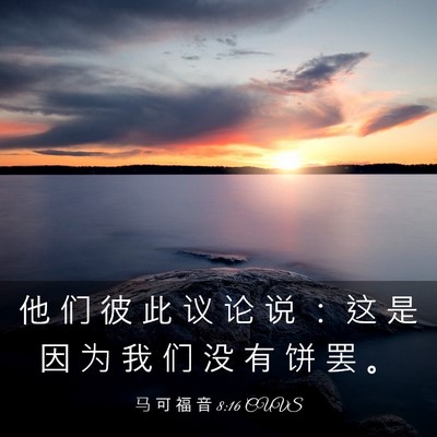 Picture 03 - 马 可 福 音 8:16 CUVS - 他 们 彼 此 议 论 说 ： 这 是 因 为 - Bible Verse Picture