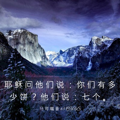 Picture 03 - 马 可 福 音 8:5 CUVS - 耶 稣 问 他 们 说 ： 你 们 有 多 少 - Bible Verse Picture