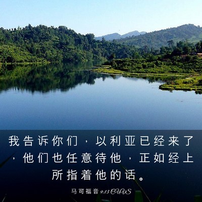 Picture 03 - 马 可 福 音 9:13 CUVS - 我 告 诉 你 们 ， 以 利 亚 已 经 来 - Bible Verse Picture