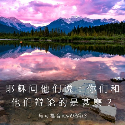 Picture 03 - 马 可 福 音 9:16 CUVS - 耶 稣 问 他 们 说 ： 你 们 和 他 们 - Bible Verse Picture