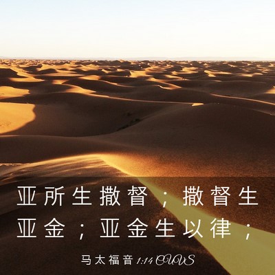 Picture 03 - 马 太 福 音 1:14 CUVS - 亚 所 生 撒 督 ； 撒 督 生 亚 金 ； - Bible Verse Picture