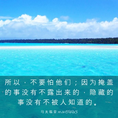 Picture 03 - 马 太 福 音 10:26 CUVS - 所 以 ， 不 要 怕 他 们 ； 因 为 掩 - Bible Verse Picture