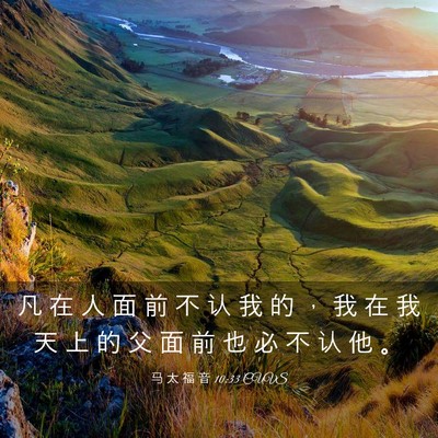 Picture 03 - 马 太 福 音 10:33 CUVS - 凡 在 人 面 前 不 认 我 的 ， 我 在 - Bible Verse Picture