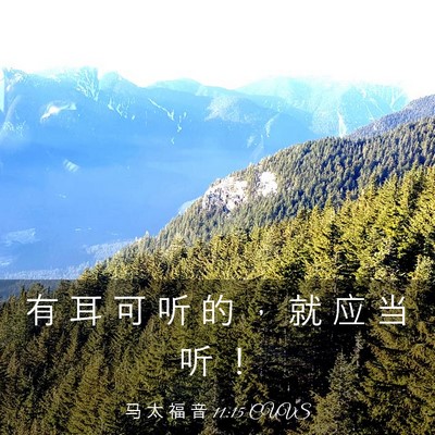 Picture 03 - 马 太 福 音 11:15 CUVS - 有 耳 可 听 的 ， 就 应 当 听 - Bible Verse Picture