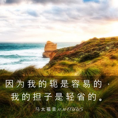Picture 03 - 马 太 福 音 11:30 CUVS - 因 为 我 的 轭 是 容 易 的 ， 我 的 - Bible Verse Picture