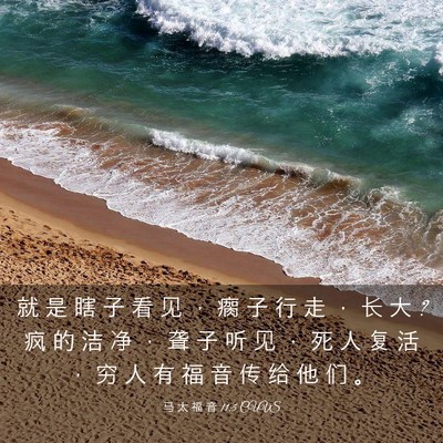Picture 03 - 马 太 福 音 11:5 CUVS - 就 是 瞎 子 看 见 ， 瘸 子 行 走 ， - Bible Verse Picture