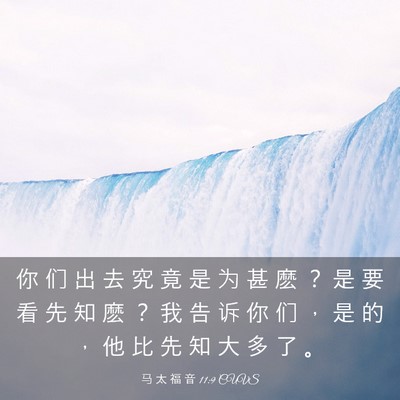 Picture 03 - 马 太 福 音 11:9 CUVS - 你 们 出 去 究 竟 是 为 甚 麽 ？ 是 - Bible Verse Picture