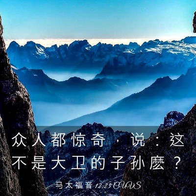 Picture 03 - 马 太 福 音 12:23 CUVS - 众 人 都 惊 奇 ， 说 ： 这 不 是 大 - Bible Verse Picture