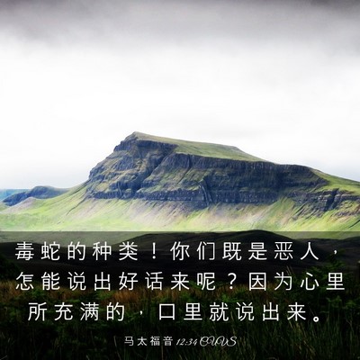 Picture 03 - 马 太 福 音 12:34 CUVS - 毒 蛇 的 种 类 ！ 你 们 既 是 恶 人 - Bible Verse Picture