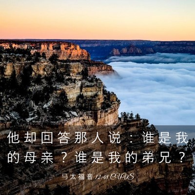 Picture 03 - 马 太 福 音 12:48 CUVS - 他 却 回 答 那 人 说 ： 谁 是 我 的 - Bible Verse Picture