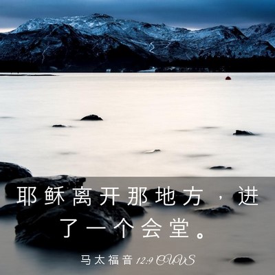 Picture 03 - 马 太 福 音 12:9 CUVS - 耶 稣 离 开 那 地 方 ， 进 了 一 个 - Bible Verse Picture