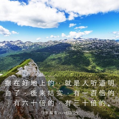 Picture 03 - 马 太 福 音 13:23 CUVS - 撒 在 好 地 上 的 ， 就 是 人 听 道 - Bible Verse Picture