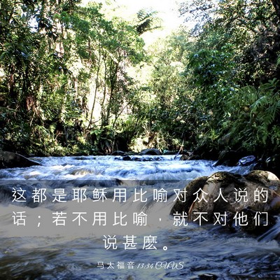 Picture 03 - 马 太 福 音 13:34 CUVS - 这 都 是 耶 稣 用 比 喻 对 众 人 说 - Bible Verse Picture