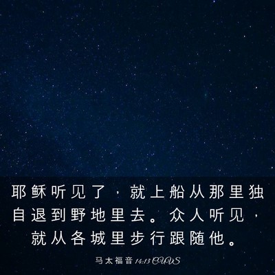 Picture 03 - 马 太 福 音 14:13 CUVS - 耶 稣 听 见 了 ， 就 上 船 从 那 里 - Bible Verse Picture