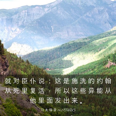 Picture 03 - 马 太 福 音 14:2 CUVS - 就 对 臣 仆 说 ： 这 是 施 洗 的 约 - Bible Verse Picture
