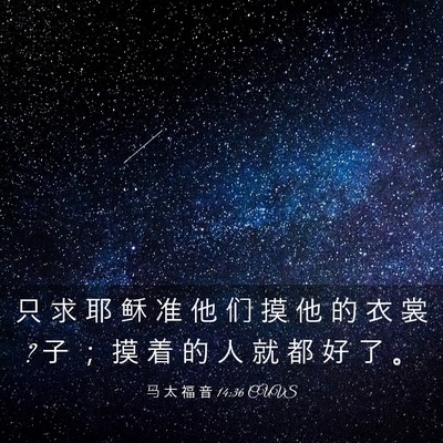 Picture 03 - 马 太 福 音 14:36 CUVS - 只 求 耶 稣 准 他 们 摸 他 的 衣 裳 ? - Bible Verse Picture
