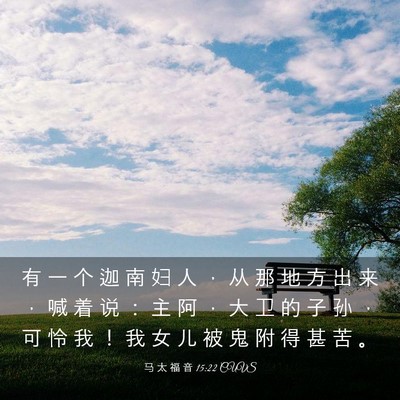 Picture 03 - 马 太 福 音 15:22 CUVS - 有 一 个 迦 南 妇 人 ， 从 那 地 方 - Bible Verse Picture