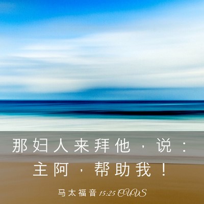 Picture 03 - 马 太 福 音 15:25 CUVS - 那 妇 人 来 拜 他 ， 说 ： 主 阿 ， - Bible Verse Picture