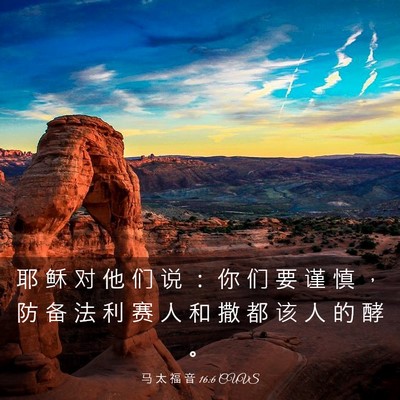 Picture 03 - 马 太 福 音 16:6 CUVS - 耶 稣 对 他 们 说 ： 你 们 要 谨 慎 - Bible Verse Picture
