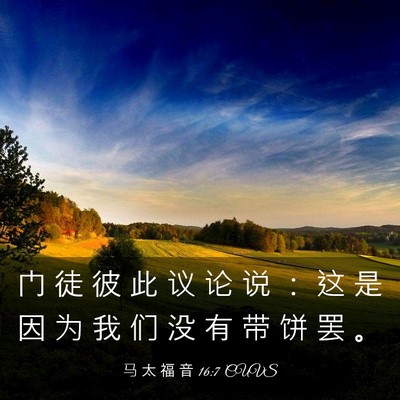 Picture 03 - 马 太 福 音 16:7 CUVS - 门 徒 彼 此 议 论 说 ： 这 是 因 为 - Bible Verse Picture