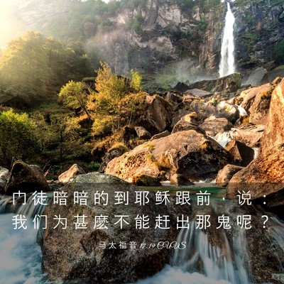 Picture 03 - 马 太 福 音 17:19 CUVS - 门 徒 暗 暗 的 到 耶 稣 跟 前 ， 说 - Bible Verse Picture