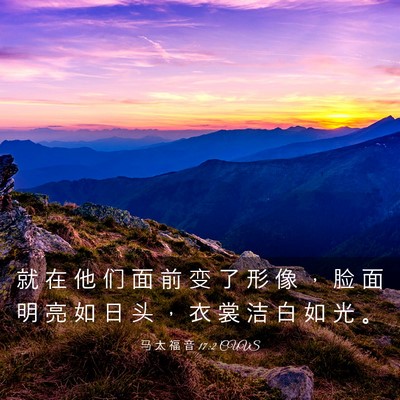 Picture 03 - 马 太 福 音 17:2 CUVS - 就 在 他 们 面 前 变 了 形 像 ， 脸 - Bible Verse Picture