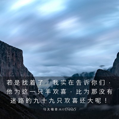 Picture 03 - 马 太 福 音 18:13 CUVS - 若 是 找 着 了 ， 我 实 在 告 诉 你 - Bible Verse Picture