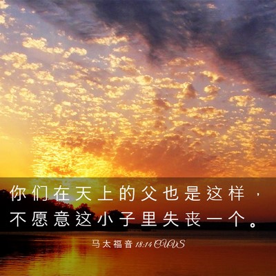 Picture 03 - 马 太 福 音 18:14 CUVS - 你 们 在 天 上 的 父 也 是 这 样 ， - Bible Verse Picture