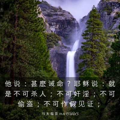 Picture 03 - 马 太 福 音 19:18 CUVS - 他 说 ： 甚 麽 诫 命 ？ 耶 稣 说 ： - Bible Verse Picture