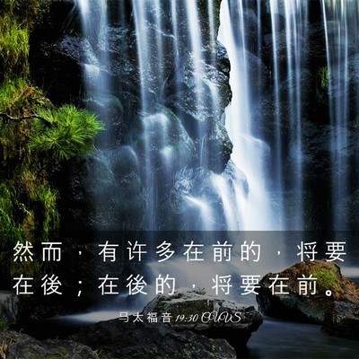 Picture 03 - 马 太 福 音 19:30 CUVS - 然 而 ， 有 许 多 在 前 的 ， 将 要 - Bible Verse Picture