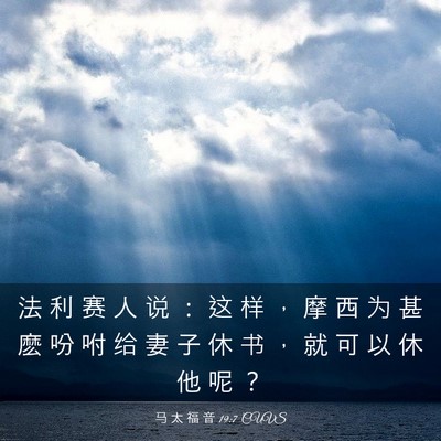 Picture 03 - 马 太 福 音 19:7 CUVS - 法 利 赛 人 说 ： 这 样 ， 摩 西 为 - Bible Verse Picture