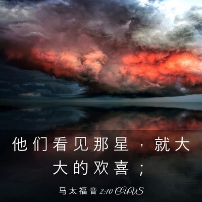 Picture 03 - 马 太 福 音 2:10 CUVS - 他 们 看 见 那 星 ， 就 大 大 的 欢 - Bible Verse Picture