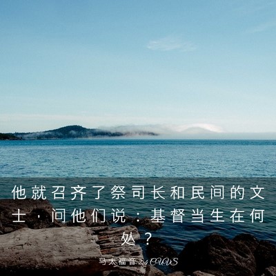Picture 03 - 马 太 福 音 2:4 CUVS - 他 就 召 齐 了 祭 司 长 和 民 间 的 - Bible Verse Picture