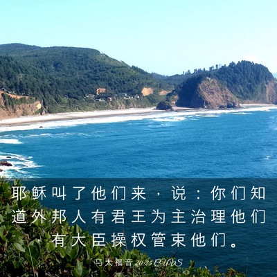 Picture 03 - 马 太 福 音 20:25 CUVS - 耶 稣 叫 了 他 们 来 ， 说 ： 你 们 - Bible Verse Picture
