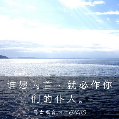 Picture 03 - 马 太 福 音 20:27 CUVS - 谁 愿 为 首 ， 就 必 作 你 们 的 仆 - Bible Verse Picture