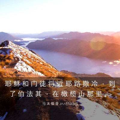 Picture 03 - 马 太 福 音 21:1 CUVS - 耶 稣 和 门 徒 将 近 耶 路 撒 冷 ， - Bible Verse Picture