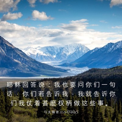 Picture 03 - 马 太 福 音 21:24 CUVS - 耶 稣 回 答 说 ： 我 也 要 问 你 们 - Bible Verse Picture