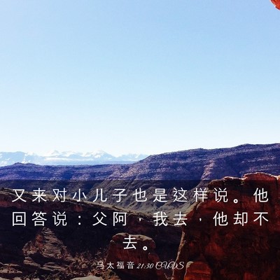 Picture 03 - 马 太 福 音 21:30 CUVS - 又 来 对 小 儿 子 也 是 这 样 说 。 - Bible Verse Picture