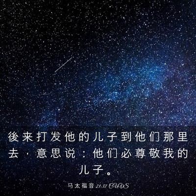 Picture 03 - 马 太 福 音 21:37 CUVS - 後 来 打 发 他 的 儿 子 到 他 们 那 - Bible Verse Picture