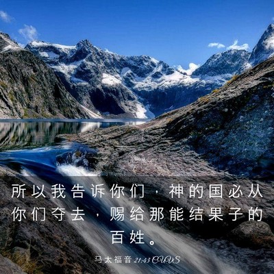Picture 03 - 马 太 福 音 21:43 CUVS - 所 以 我 告 诉 你 们 ， 神 的 国 必 - Bible Verse Picture