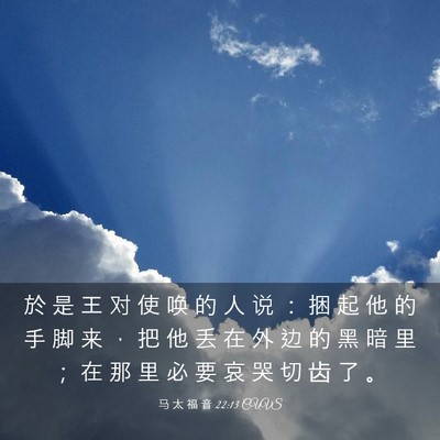 Picture 03 - 马 太 福 音 22:13 CUVS - 於 是 王 对 使 唤 的 人 说 ： 捆 起 - Bible Verse Picture