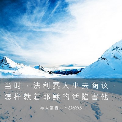 Picture 03 - 马 太 福 音 22:15 CUVS - 当 时 ， 法 利 赛 人 出 去 商 议 ， - Bible Verse Picture